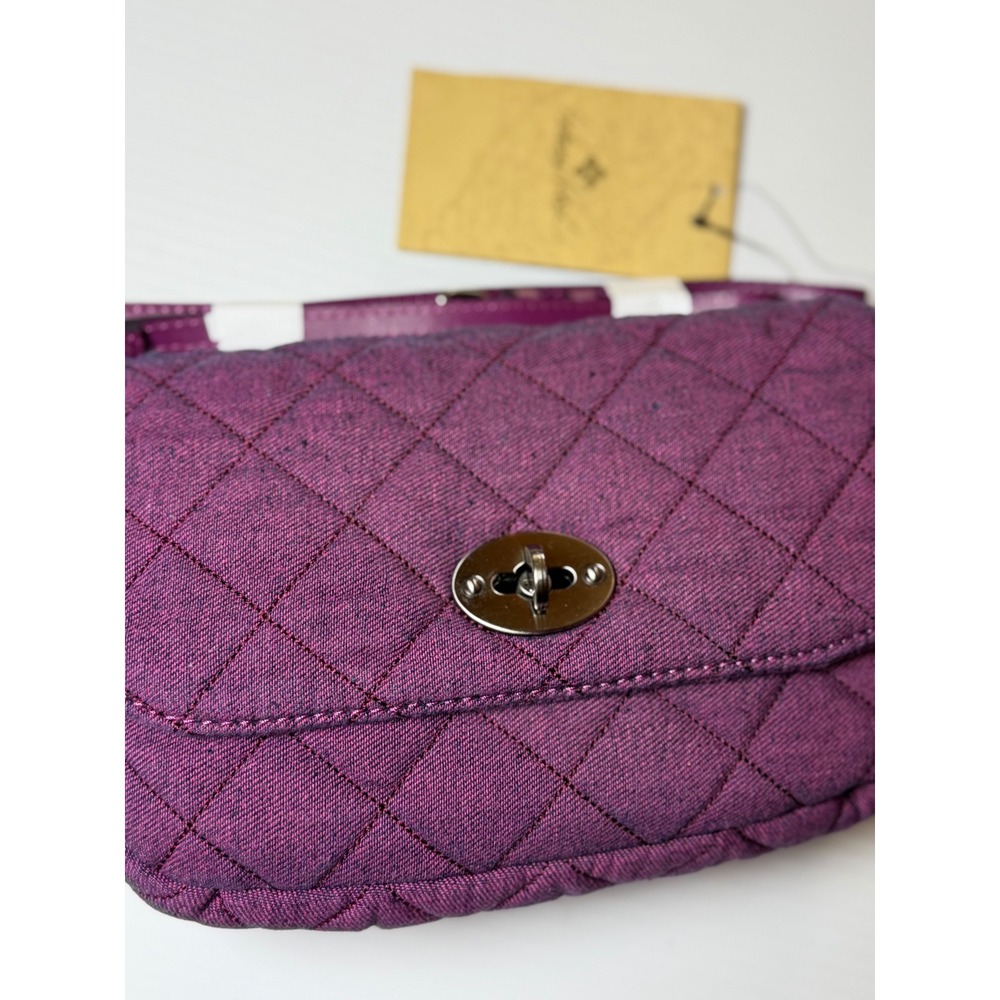 Patricia Nash Bonny Crossbody Bag Dark Pink Quilted Denim Stonewashed New Women - Picture 3 of 13